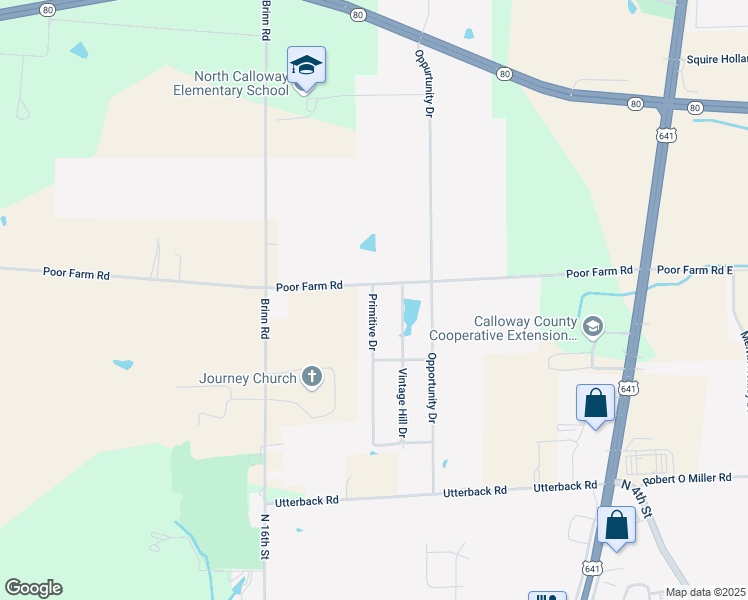 map of restaurants, bars, coffee shops, grocery stores, and more near 2 Blackbird Lane in Murray