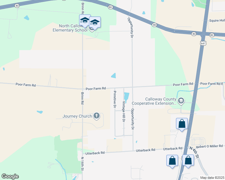 map of restaurants, bars, coffee shops, grocery stores, and more near 2 Blackbird Lane in Murray