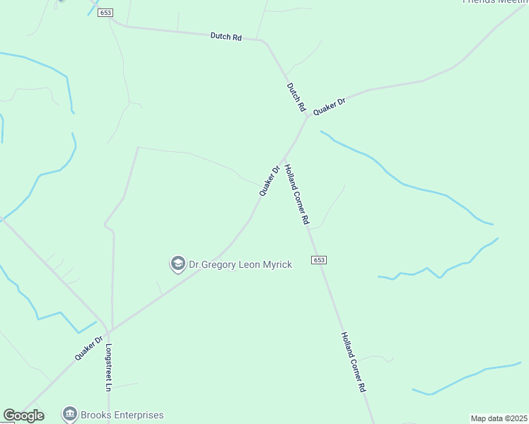 map of restaurants, bars, coffee shops, grocery stores, and more near 6475 Quaker Drive in Suffolk