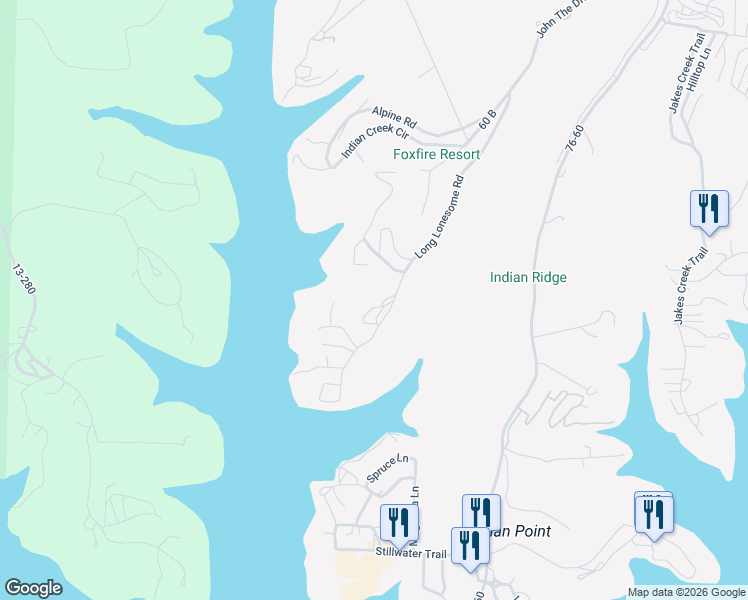 map of restaurants, bars, coffee shops, grocery stores, and more near 681 Long Lonesome Road in Branson