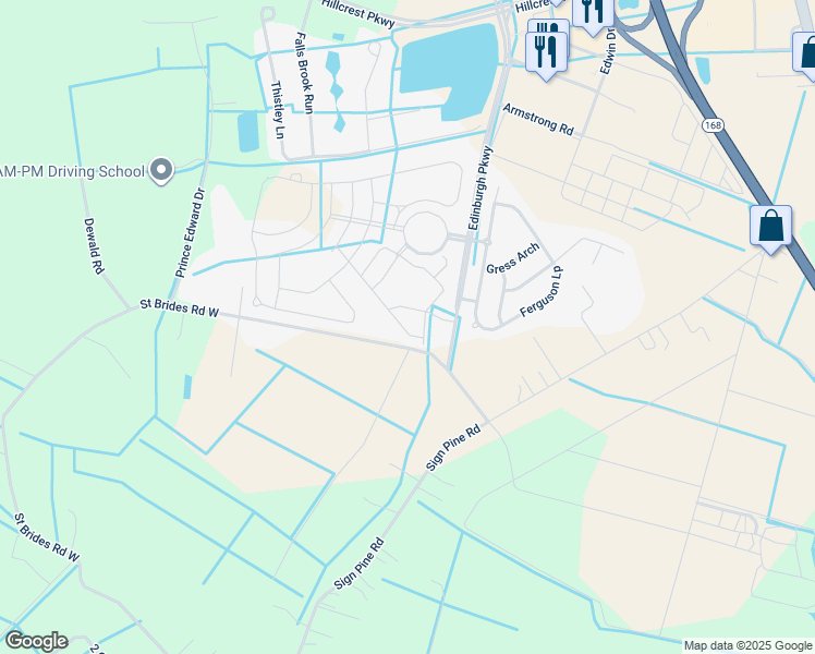 map of restaurants, bars, coffee shops, grocery stores, and more near 414 Heartfield Drive in Chesapeake