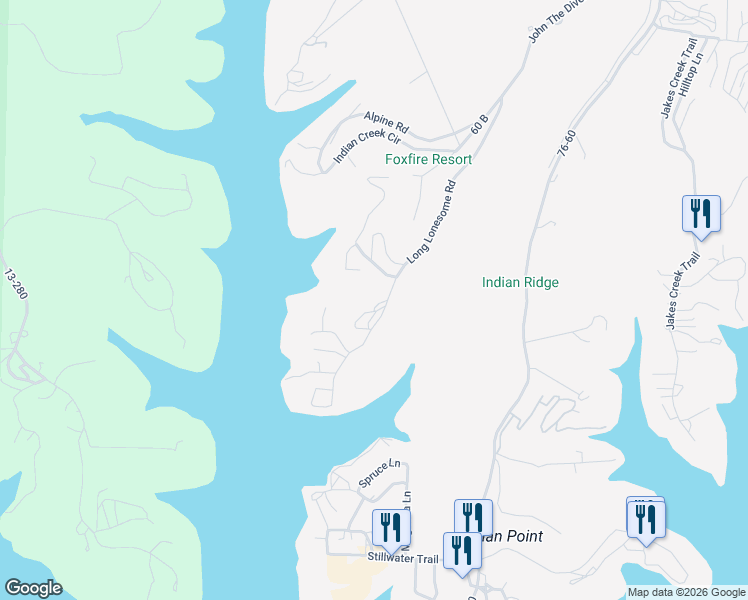 map of restaurants, bars, coffee shops, grocery stores, and more near 681 Long Lonesome Road in Branson