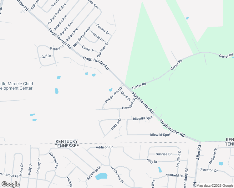 map of restaurants, bars, coffee shops, grocery stores, and more near 1023 Poppy Seed Drive in Oak Grove