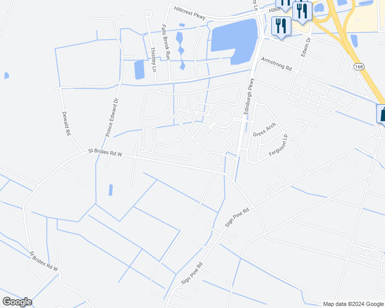 map of restaurants, bars, coffee shops, grocery stores, and more near 651 Middleton Way in Chesapeake