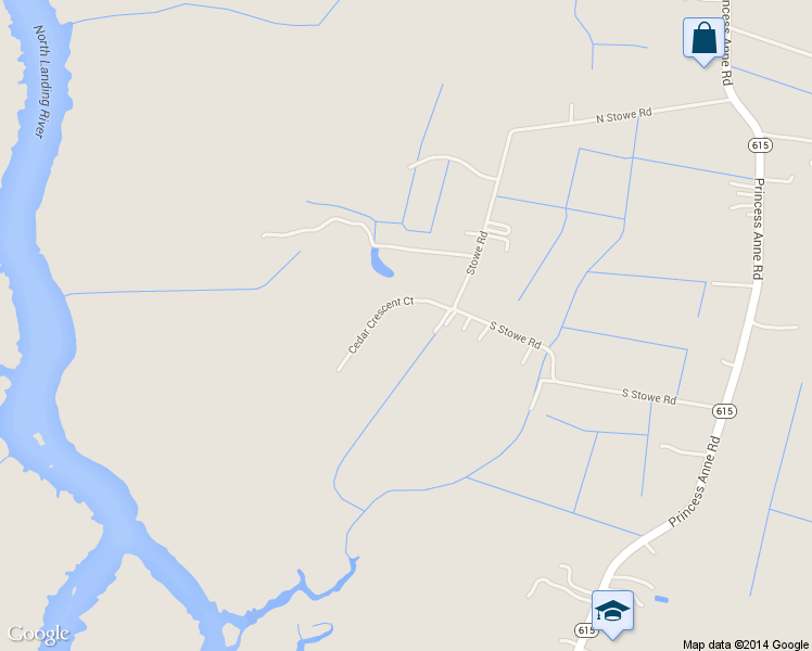 map of restaurants, bars, coffee shops, grocery stores, and more near 2233 Cedar Crescent Court in Virginia Beach