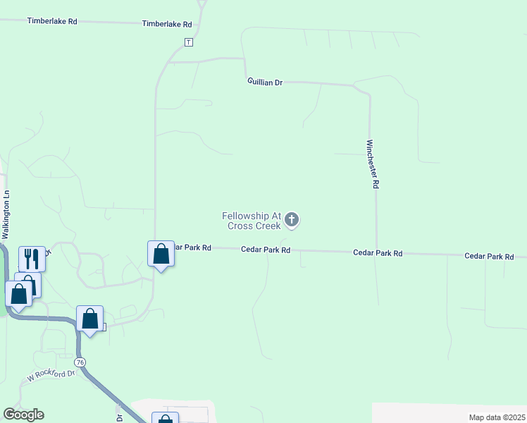map of restaurants, bars, coffee shops, grocery stores, and more near 351 Cedar Park Road in Branson