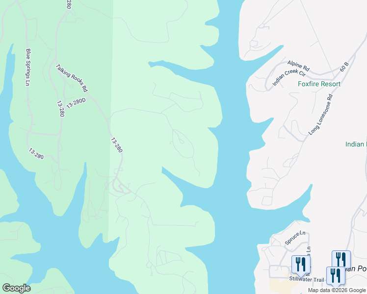 map of restaurants, bars, coffee shops, grocery stores, and more near 459 Waterfield Drive in Reeds Spring