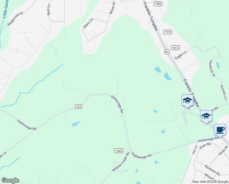 map of restaurants, bars, coffee shops, grocery stores, and more near 284 Howerton Lane in Danville