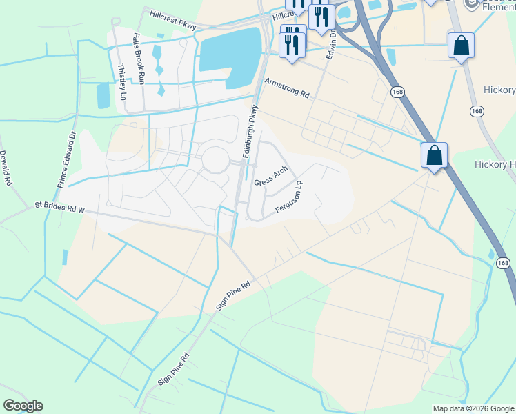 map of restaurants, bars, coffee shops, grocery stores, and more near 2013 Ferguson Loop in Chesapeake