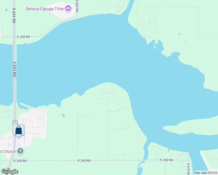 map of restaurants, bars, coffee shops, grocery stores, and more near 66000-66256 E 254 Rd in Grove