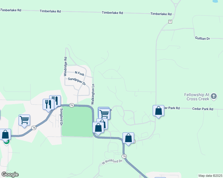 map of restaurants, bars, coffee shops, grocery stores, and more near 171 Cape Cod Drive in Branson