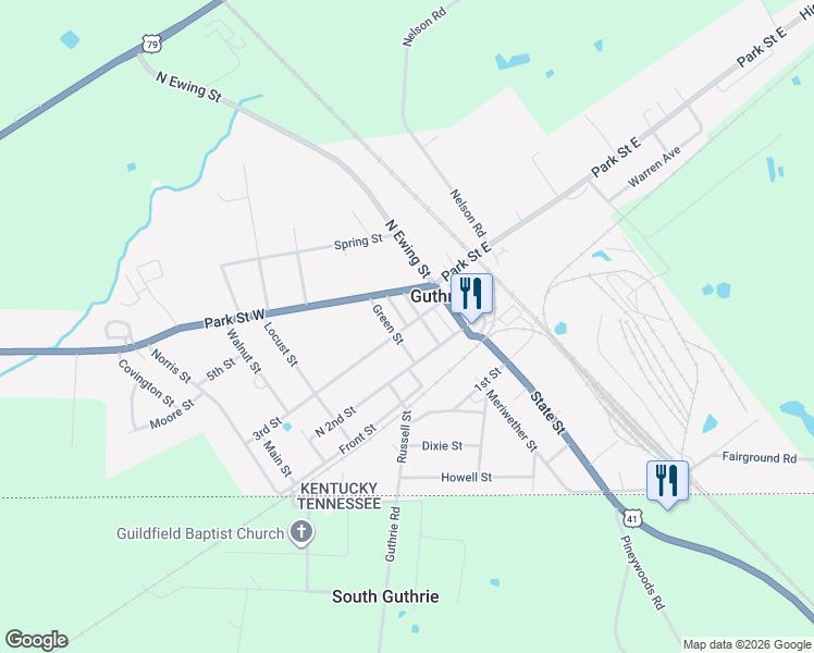 map of restaurants, bars, coffee shops, grocery stores, and more near Cs-3041 in Guthrie