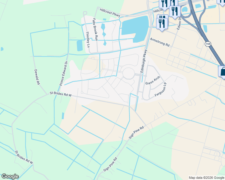 map of restaurants, bars, coffee shops, grocery stores, and more near 1926 Cannongate Terrace in Chesapeake
