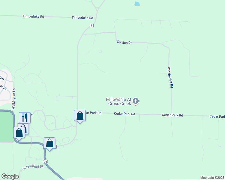 map of restaurants, bars, coffee shops, grocery stores, and more near 351 Cedar Park Road in Branson