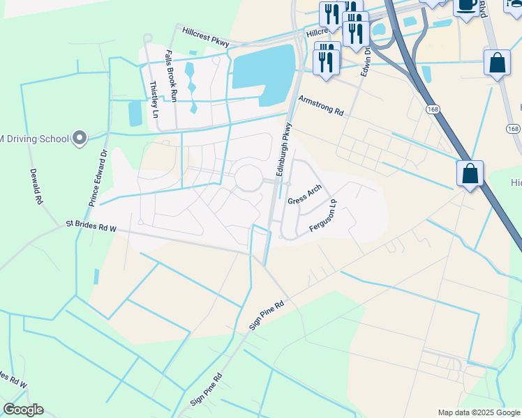 map of restaurants, bars, coffee shops, grocery stores, and more near 1946 Canning Place in Chesapeake