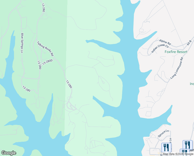 map of restaurants, bars, coffee shops, grocery stores, and more near 400-452 Waterfield Drive in Reeds Spring