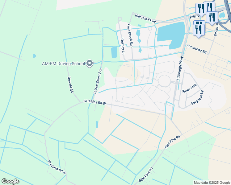 map of restaurants, bars, coffee shops, grocery stores, and more near 603 Middleton Way in Chesapeake