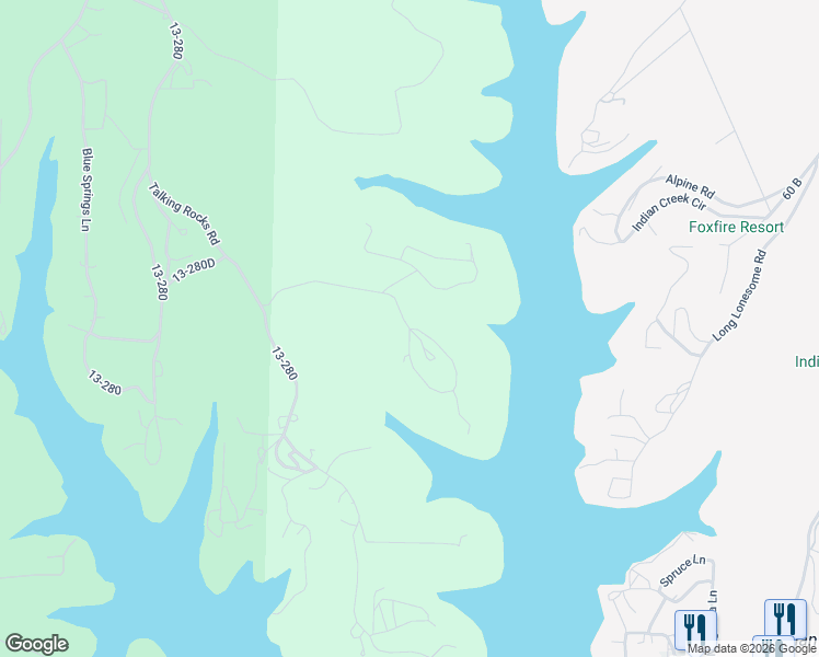 map of restaurants, bars, coffee shops, grocery stores, and more near 400 Waterfield Drive in Reeds Spring
