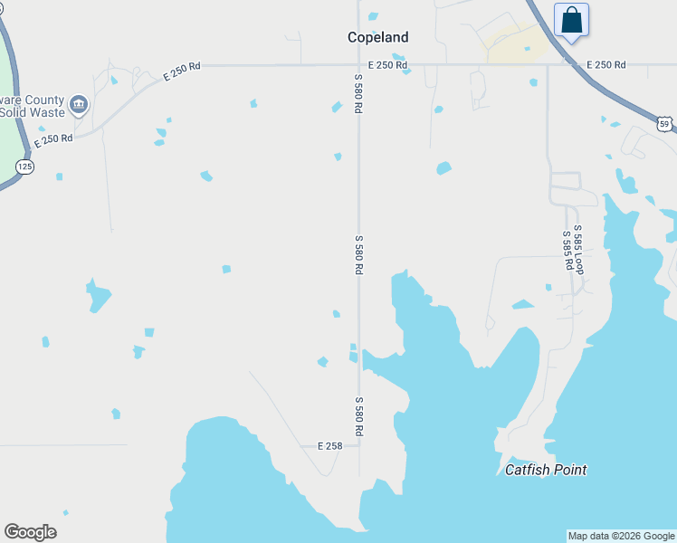 map of restaurants, bars, coffee shops, grocery stores, and more near 25403 South 580 Road in Afton