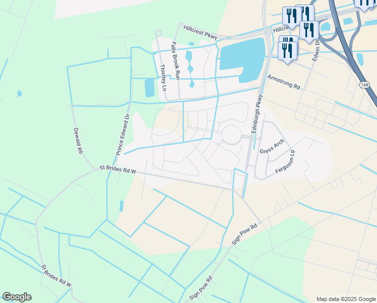 map of restaurants, bars, coffee shops, grocery stores, and more near 1940 Bexley Lane in Chesapeake