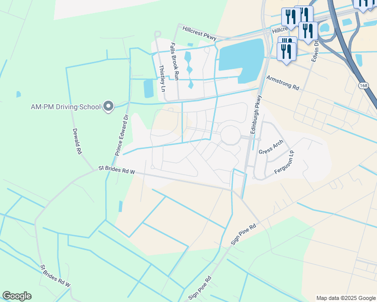 map of restaurants, bars, coffee shops, grocery stores, and more near 1940 Bexley Lane in Chesapeake