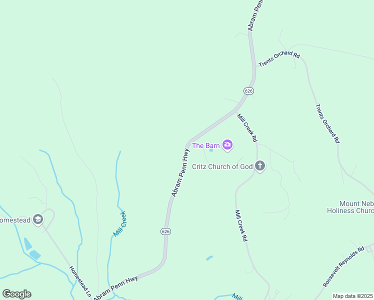 map of restaurants, bars, coffee shops, grocery stores, and more near Abram Penn Highway in Critz