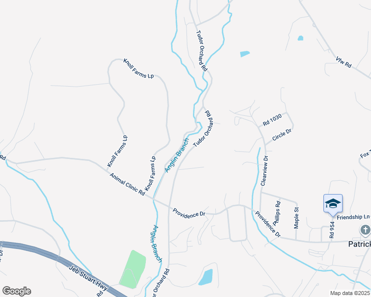 map of restaurants, bars, coffee shops, grocery stores, and more near 205 Providence Drive in Patrick Springs