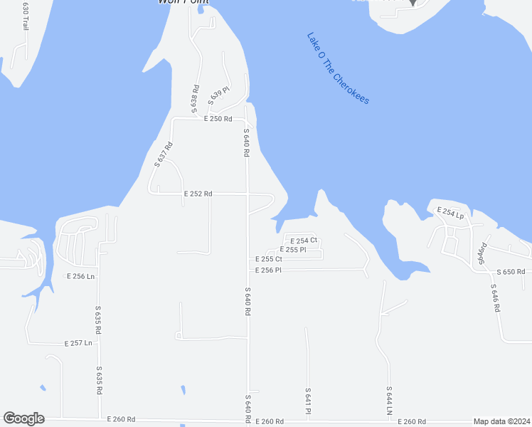 map of restaurants, bars, coffee shops, grocery stores, and more near 64224 East 252 Loop in Grove