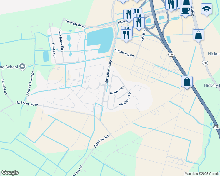 map of restaurants, bars, coffee shops, grocery stores, and more near 1904 Ferguson Loop in Chesapeake