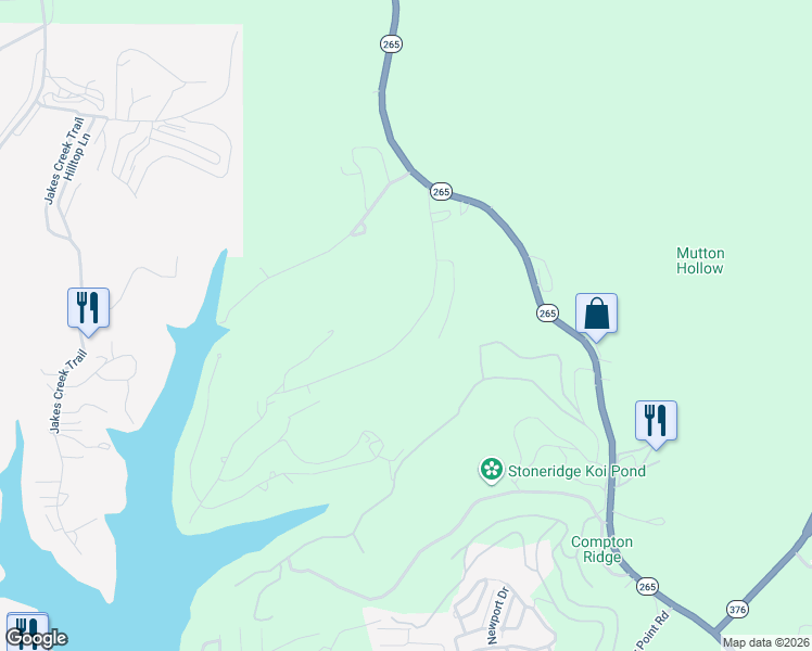 map of restaurants, bars, coffee shops, grocery stores, and more near 141-347 Compton Ridge Road in Branson