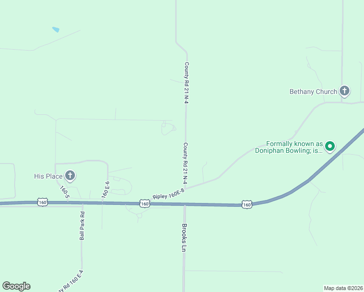 map of restaurants, bars, coffee shops, grocery stores, and more near County Road 21 N-4 in Doniphan