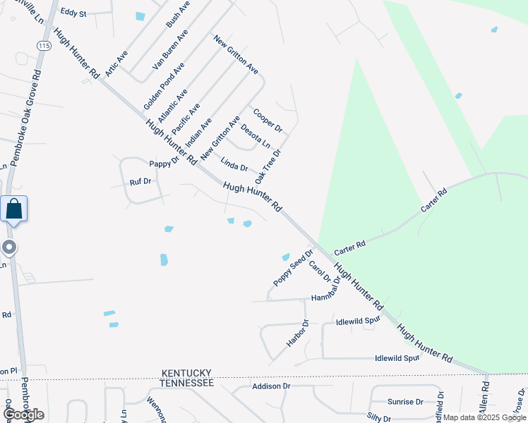 map of restaurants, bars, coffee shops, grocery stores, and more near 232 Bob White Trail in Oak Grove