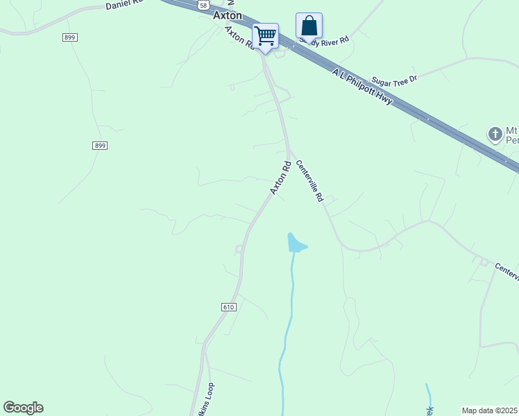 map of restaurants, bars, coffee shops, grocery stores, and more near 772 Axton Road in Axton