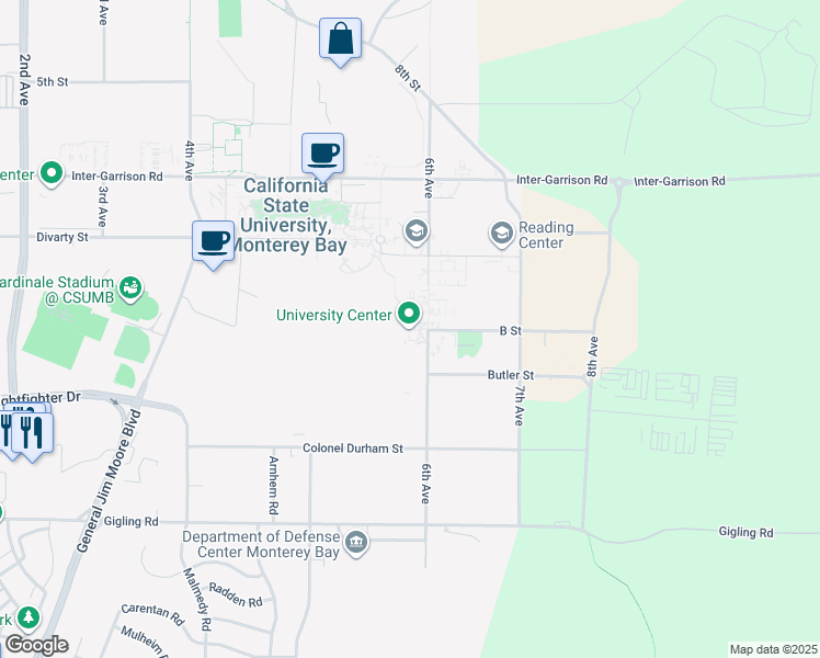 map of restaurants, bars, coffee shops, grocery stores, and more near 4314 6th Avenue in Seaside