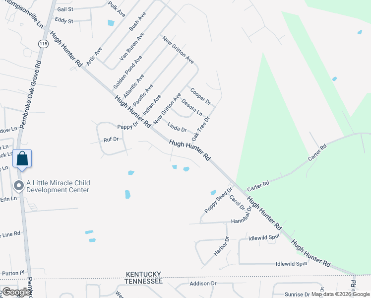 map of restaurants, bars, coffee shops, grocery stores, and more near 220 Bob White Trail in Oak Grove