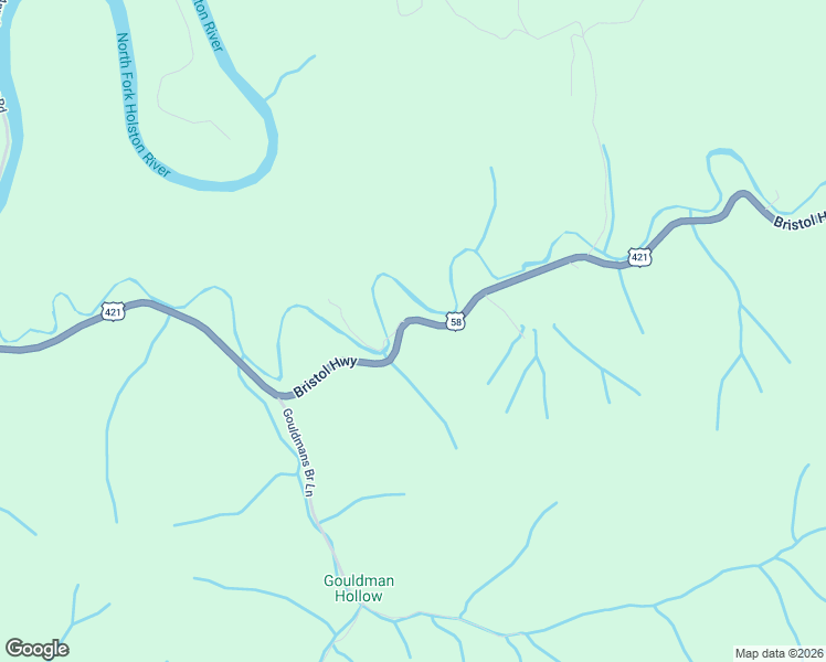 map of restaurants, bars, coffee shops, grocery stores, and more near Bristol Highway in Bristol