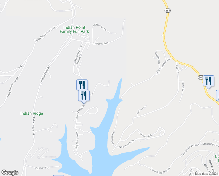 map of restaurants, bars, coffee shops, grocery stores, and more near 281 Map Lane in Branson