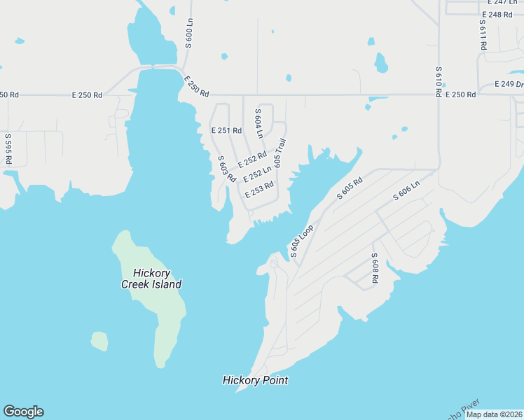 map of restaurants, bars, coffee shops, grocery stores, and more near 25322 South 603 Road in Grove
