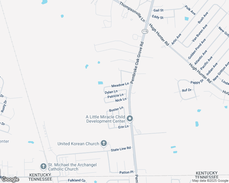 map of restaurants, bars, coffee shops, grocery stores, and more near 200-410 Meadow Lane in Oak Grove