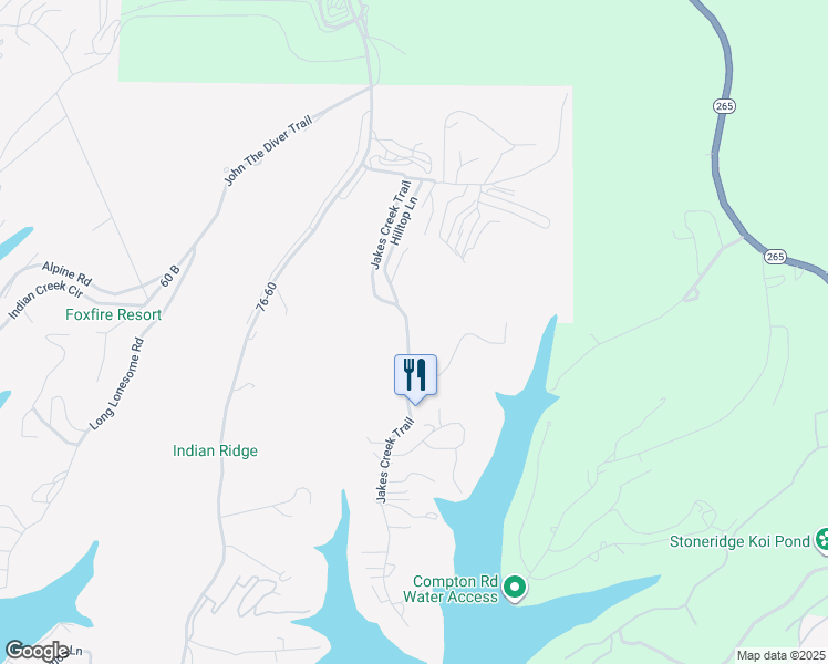 map of restaurants, bars, coffee shops, grocery stores, and more near 498 Jakes Creek Trail in Branson