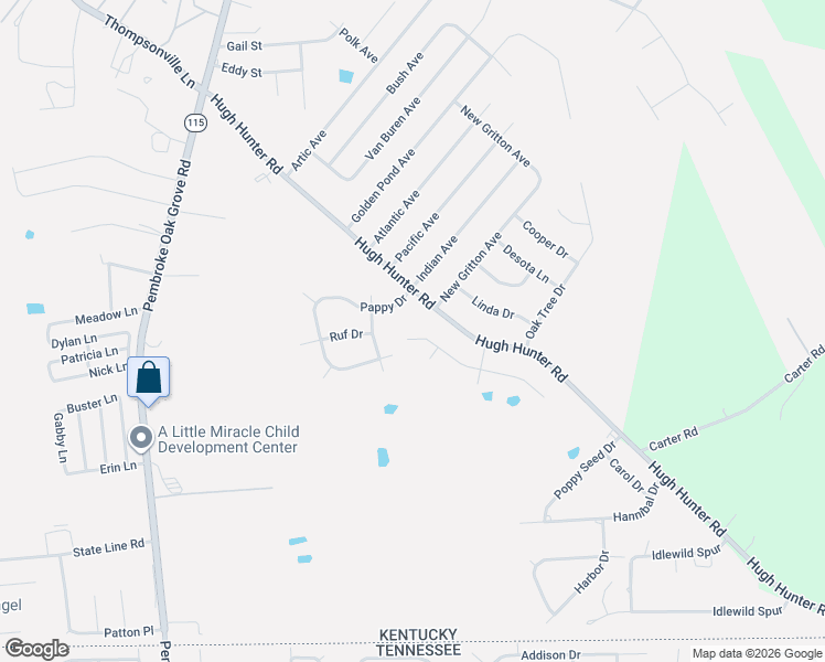 map of restaurants, bars, coffee shops, grocery stores, and more near 109 Kentucky Ridge in Oak Grove