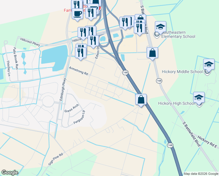 map of restaurants, bars, coffee shops, grocery stores, and more near 249 Allure Lane in Chesapeake