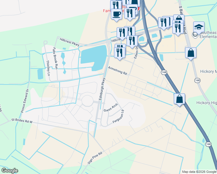 map of restaurants, bars, coffee shops, grocery stores, and more near 1901 Ferguson Loop in Chesapeake