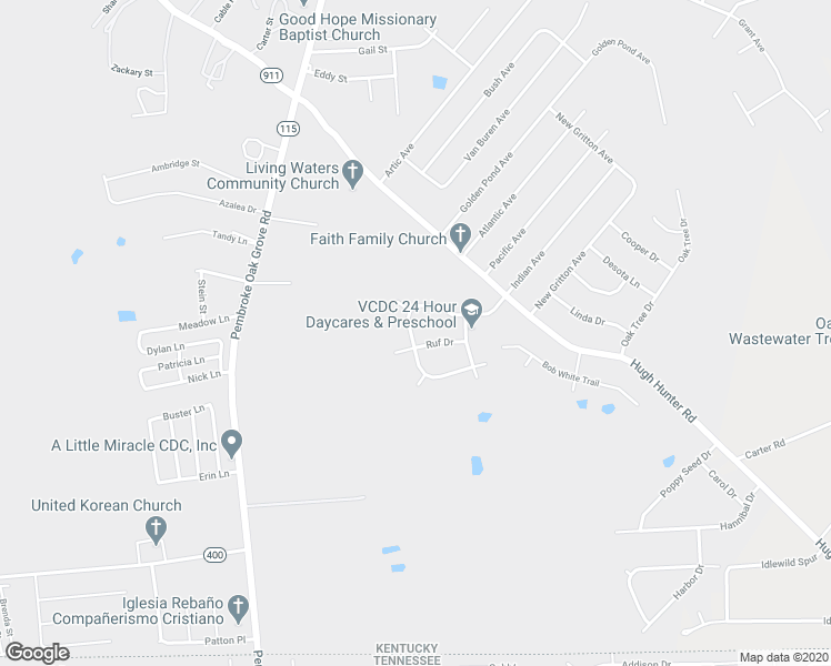 map of restaurants, bars, coffee shops, grocery stores, and more near 223 Pappy Drive in Oak Grove
