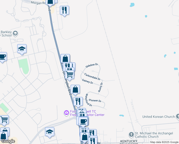 map of restaurants, bars, coffee shops, grocery stores, and more near 311 Alan Court in Oak Grove