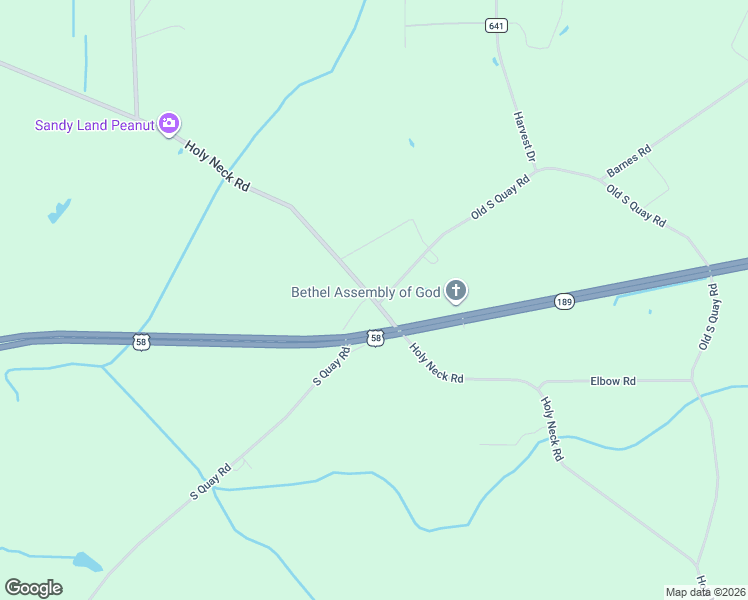 map of restaurants, bars, coffee shops, grocery stores, and more near 6821 County Road 616 in Suffolk