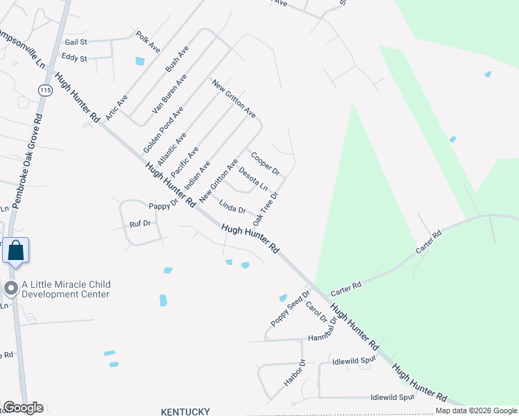 map of restaurants, bars, coffee shops, grocery stores, and more near 944 Linda Drive in Oak Grove