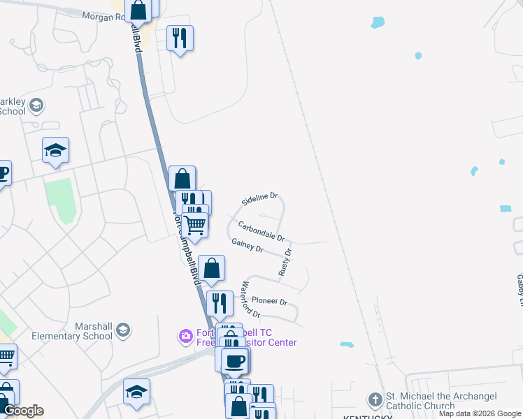 map of restaurants, bars, coffee shops, grocery stores, and more near 311 Alan Court in Oak Grove
