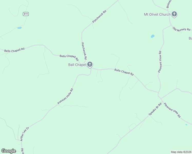 map of restaurants, bars, coffee shops, grocery stores, and more near 1704 Balls Chapel Road in Rose Hill