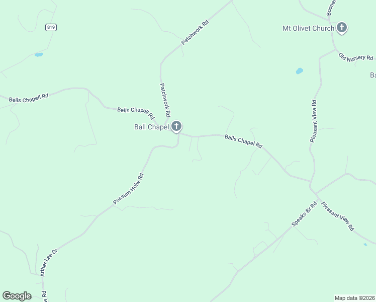 map of restaurants, bars, coffee shops, grocery stores, and more near 1704 Balls Chapel Road in Rose Hill